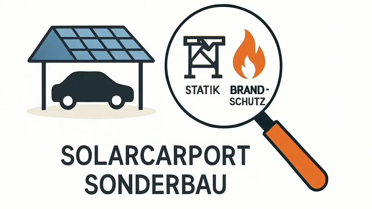 Solarcarport-Sonderbau: Statik & Brandschutzprüfung für die Baugenehmigung.