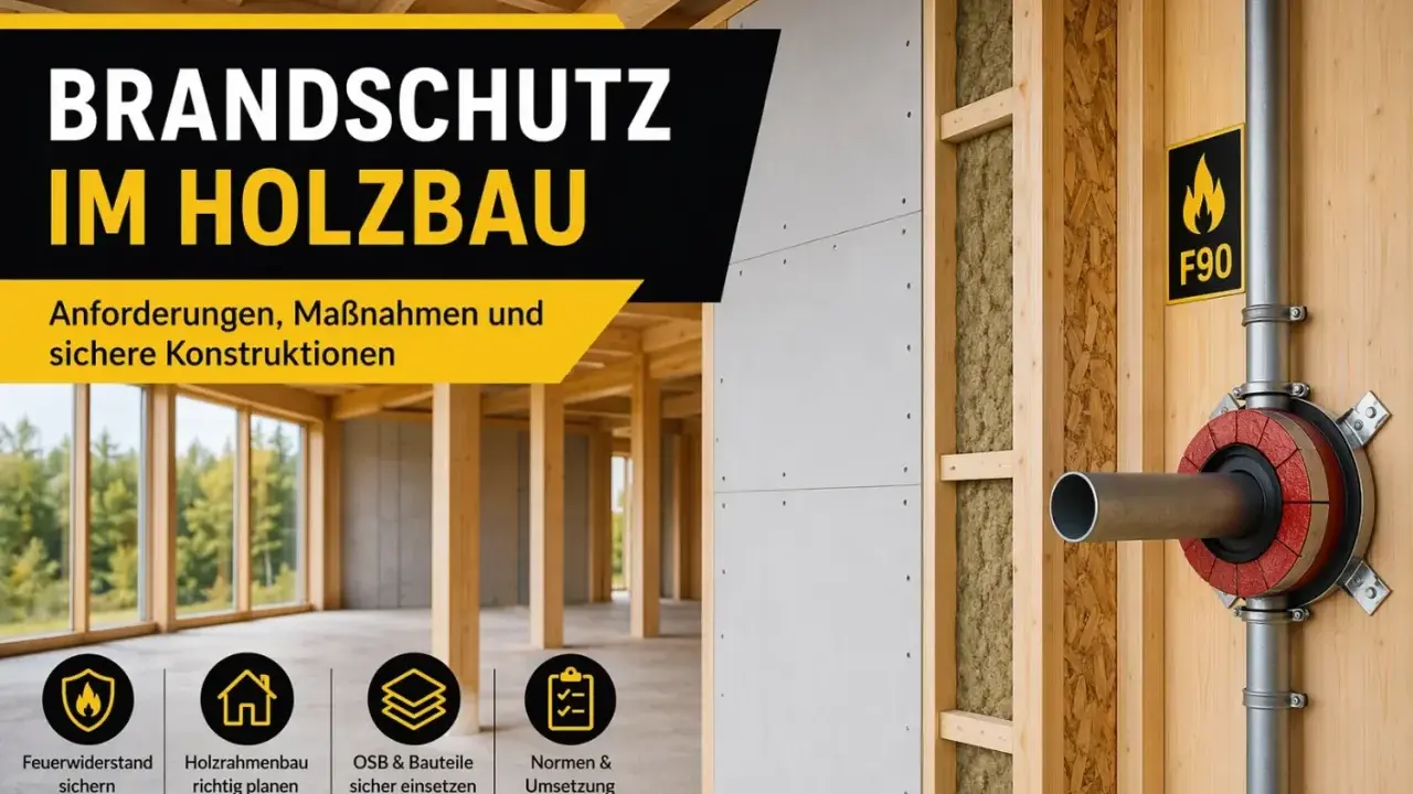 Brandschutz im Holzbau: Sichere Konstruktionen mit Baustoffklasse A2. Details zu Anforderungen, Maßnahmen und F90-Zertifizierung.