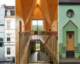 Modernisierung eines Siedlungshauses: Fassaden und Innenraum mit Holzverkleidung.