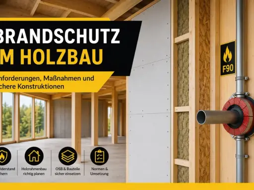 Brandschutz im Holzbau: Sichere Konstruktionen mit Baustoffklasse A2. Details zu Anforderungen, Maßnahmen und F90-Zertifizierung.