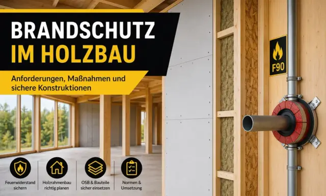 Brandschutz im Holzbau: Sichere Konstruktionen mit Baustoffklasse A2. Details zu Anforderungen, Maßnahmen und F90-Zertifizierung.